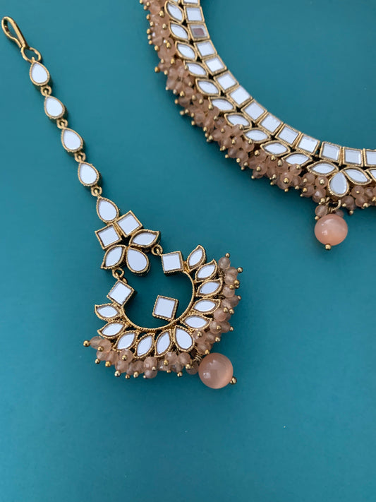 Melody mirror choker peach