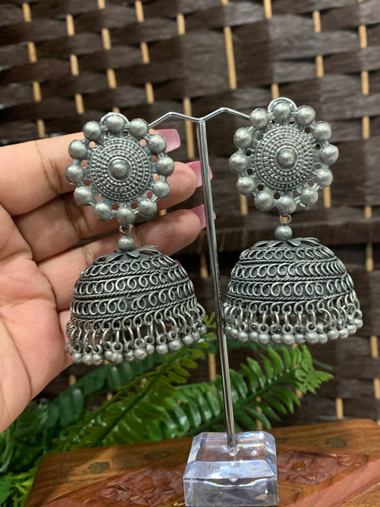 Black metal oxi medium jhumka