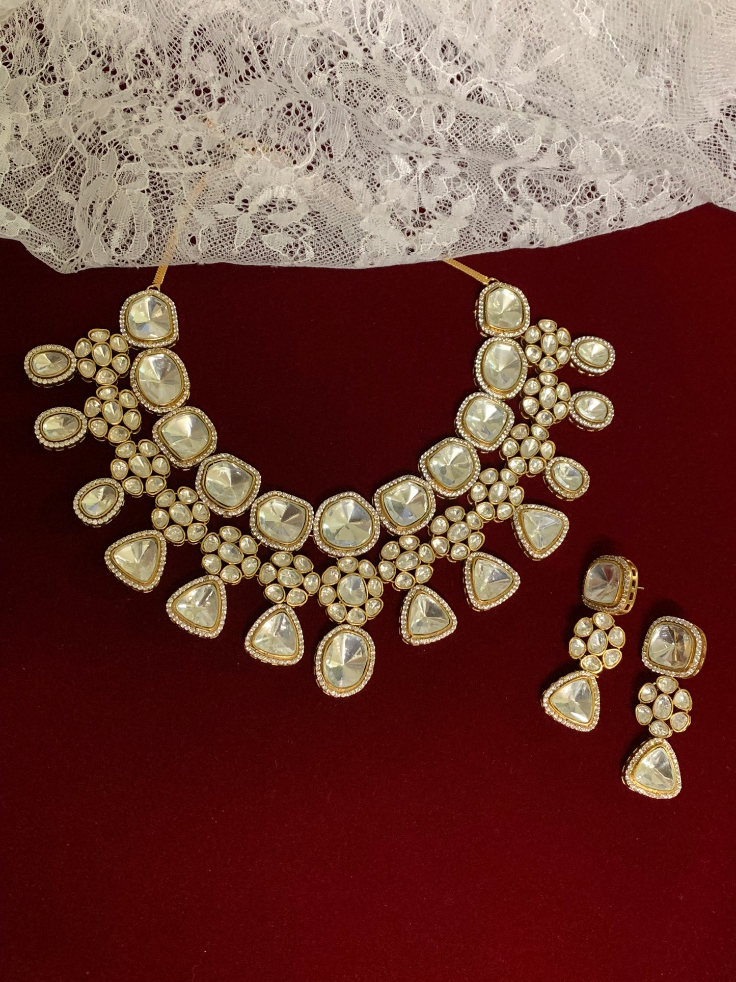 Uncut kundan semi bridal set Zaya