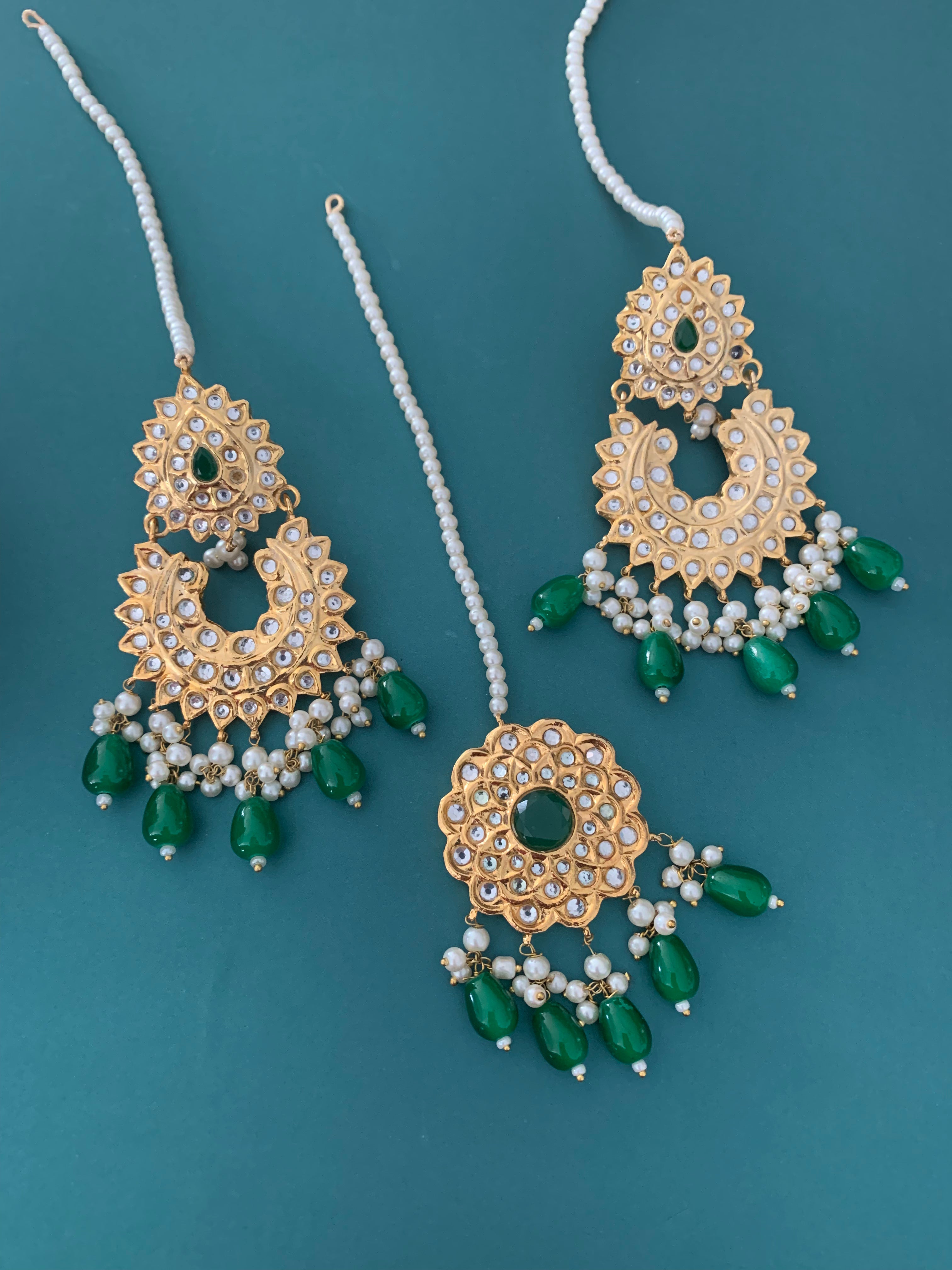 Offers Designer Thappa Kundan Pakistani Gold Plated Handmade Multani Earring Jewelry