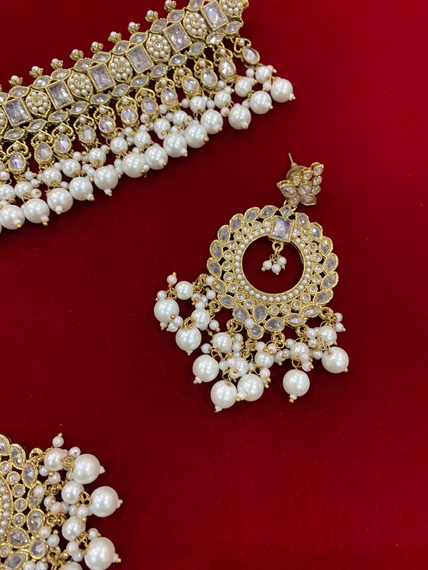 Reverse Polki choker necklace Lana in clear polki