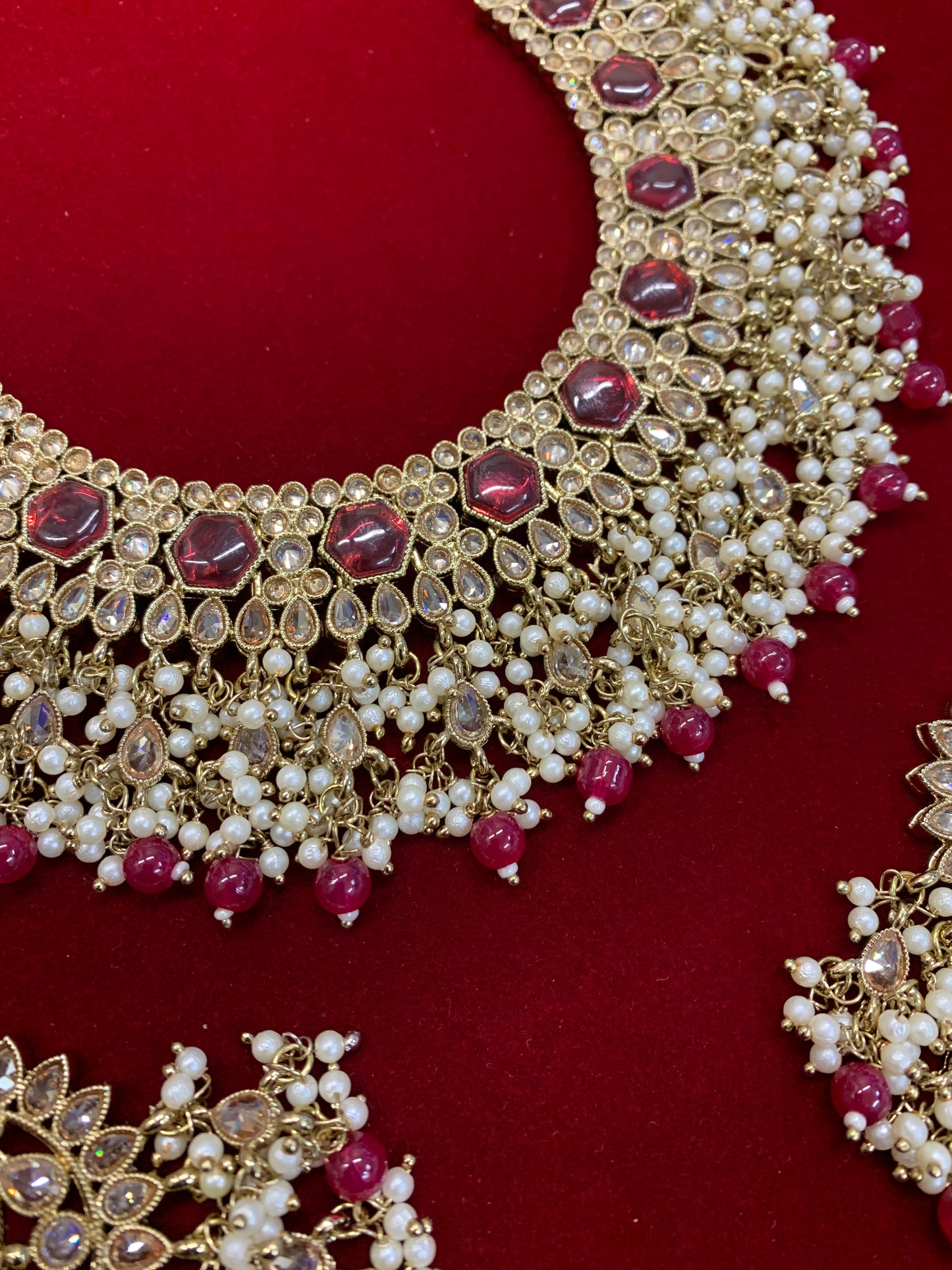 Alphi polki necklace with chandbali