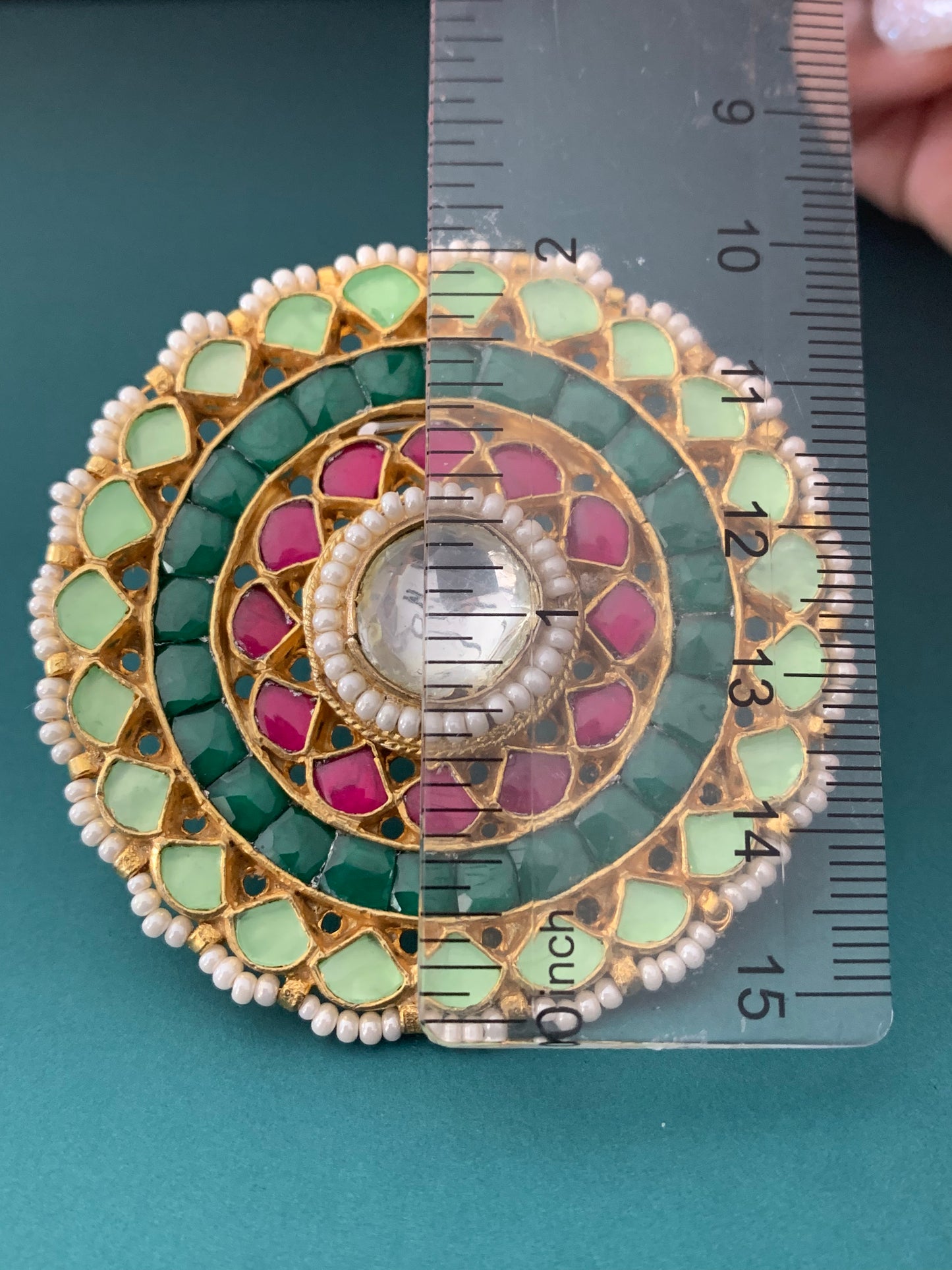 Madhu pachi kundan ring