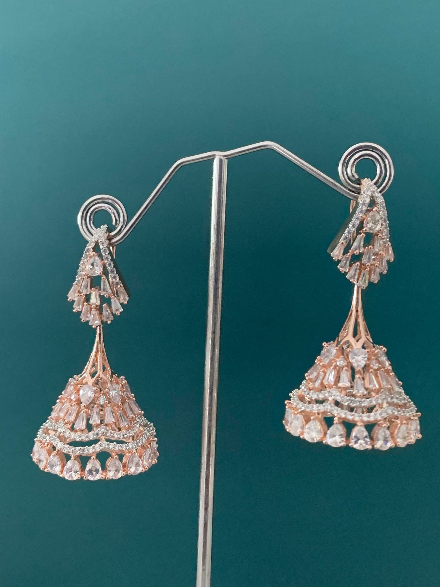 Diamond jhumki / Cz jhumka / glass jhumki
