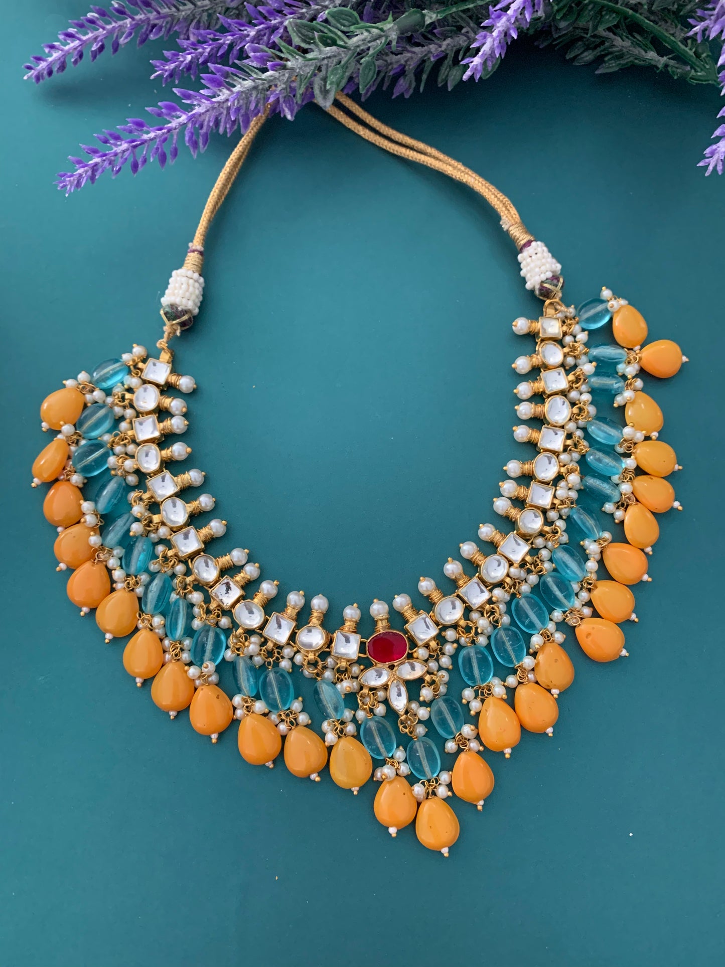 Patti pachi kundan choker necklace