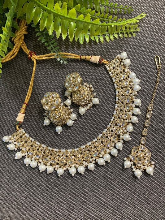 Kavita reverse polki necklace in antique/Gold