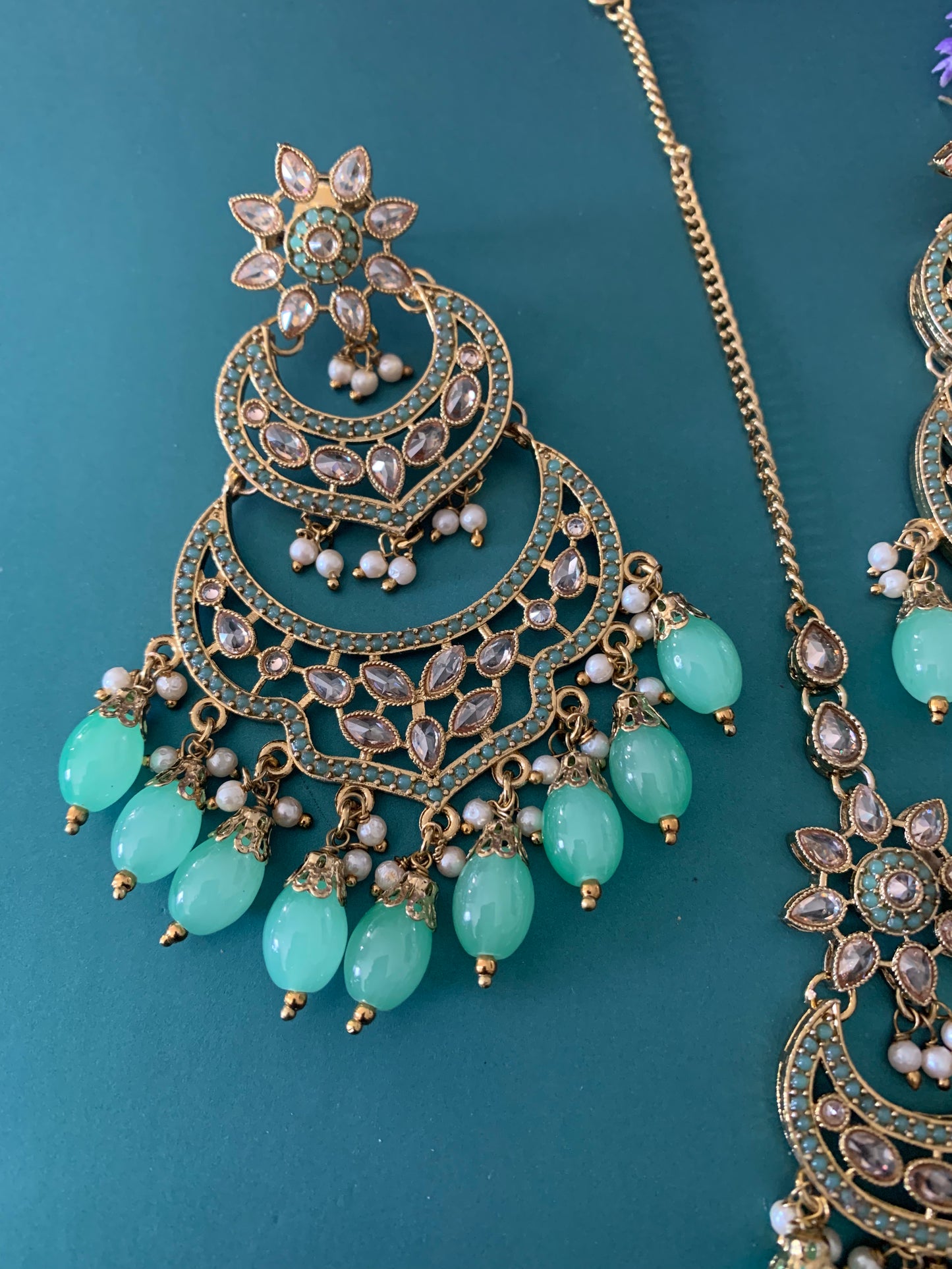 Debby mint polki earring Tikka