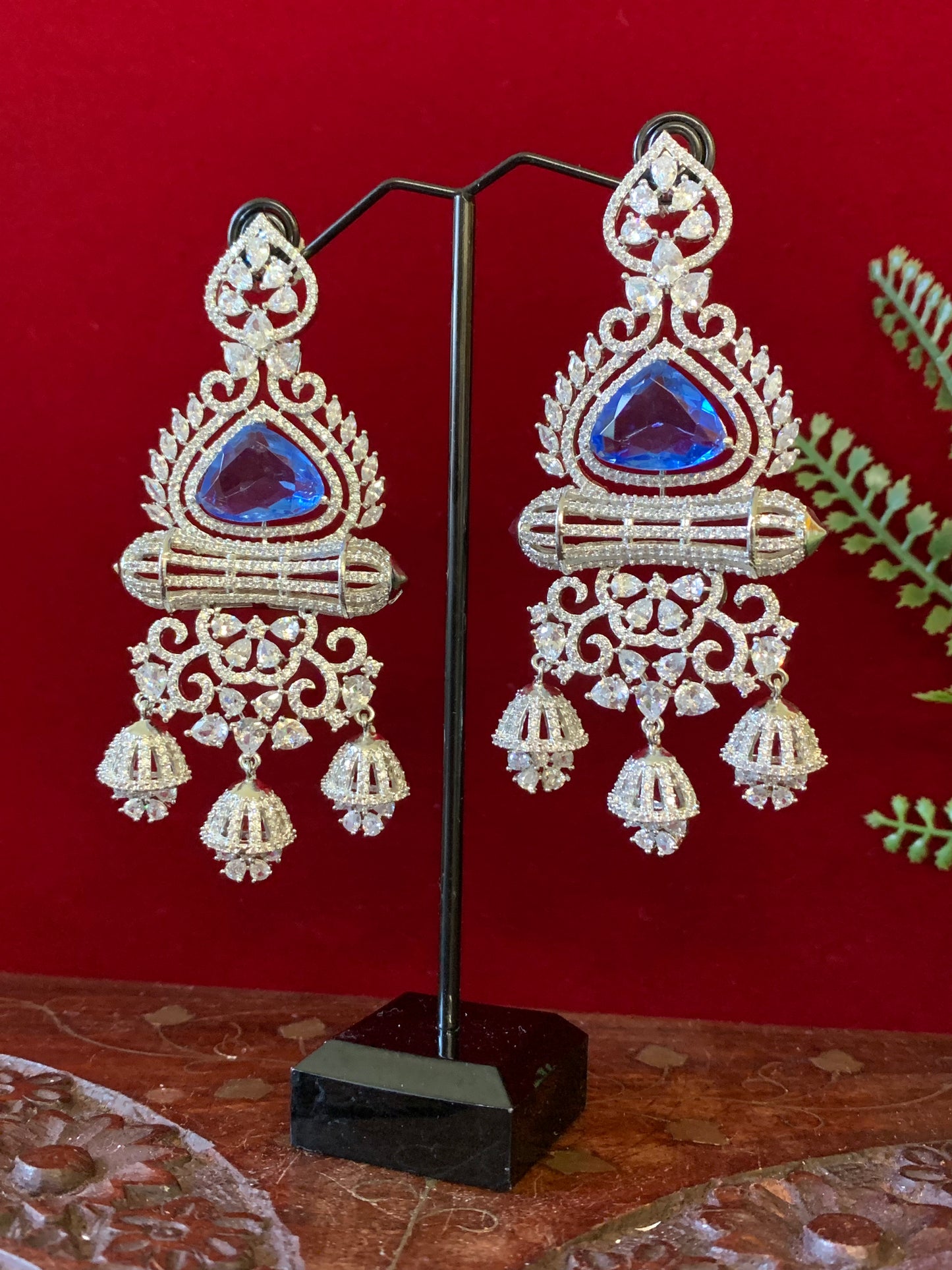 Jolene American diamond / AD /CZ earring doublet stone details