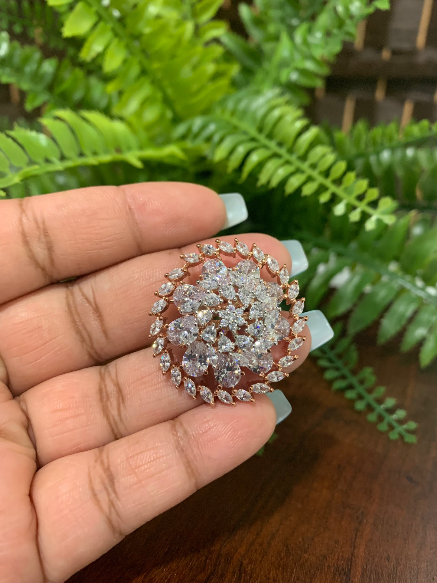 American diamond adjustable ring