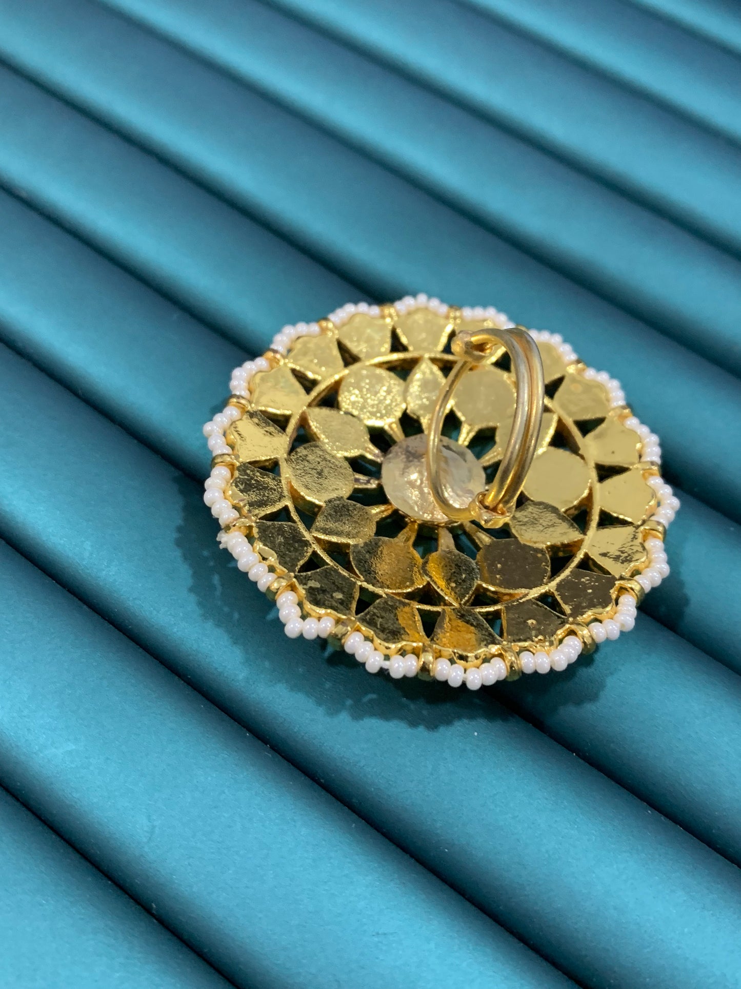 Allison pachi kundan statement ring gold multi