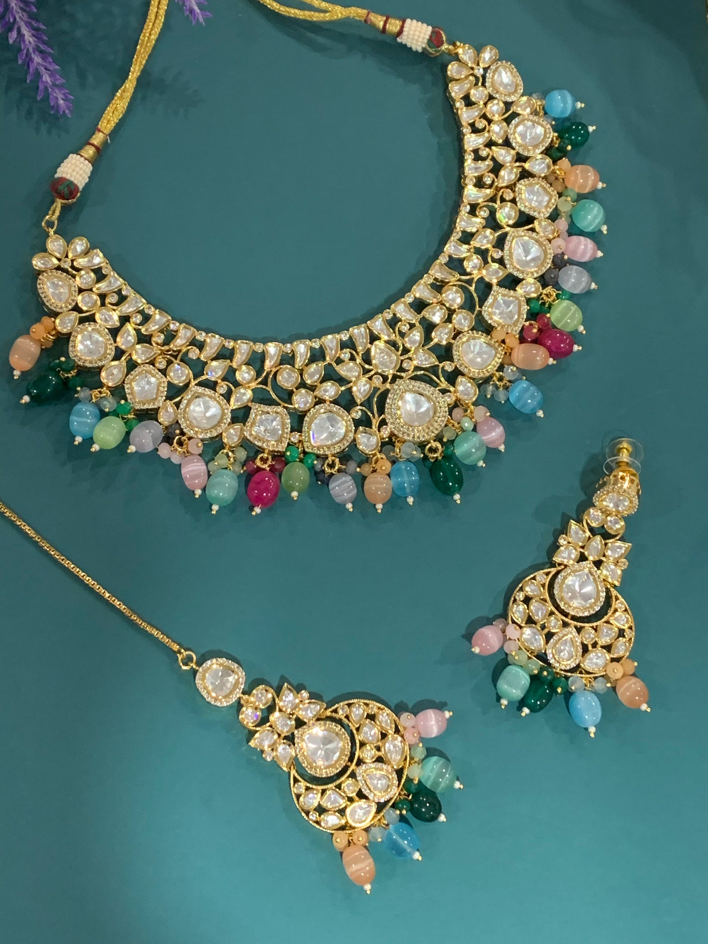 Tiyana kundan choker necklace Amber