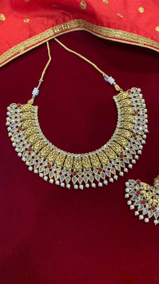 Gold polki necklace