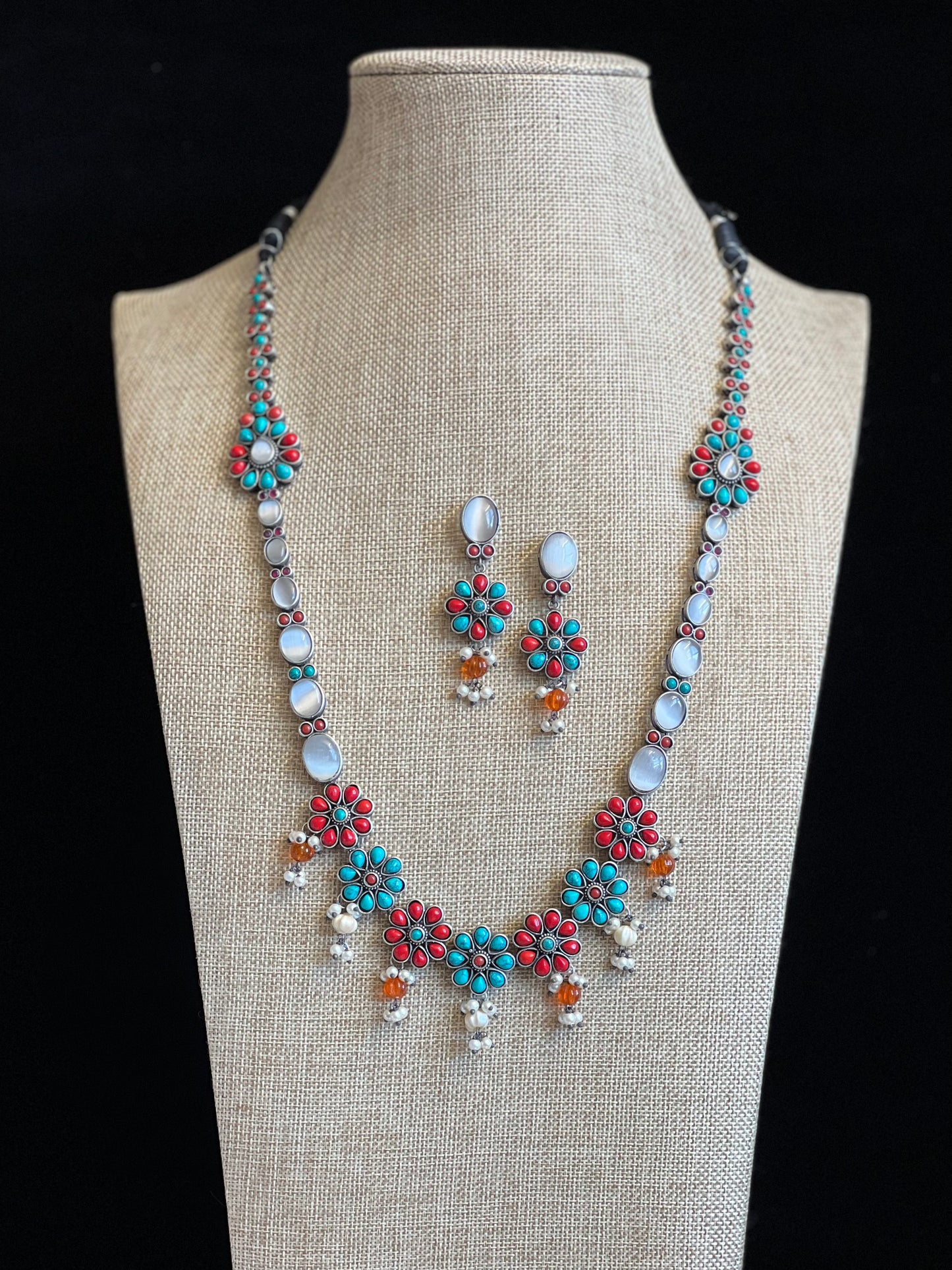 Black metal german silver black color oxi mala