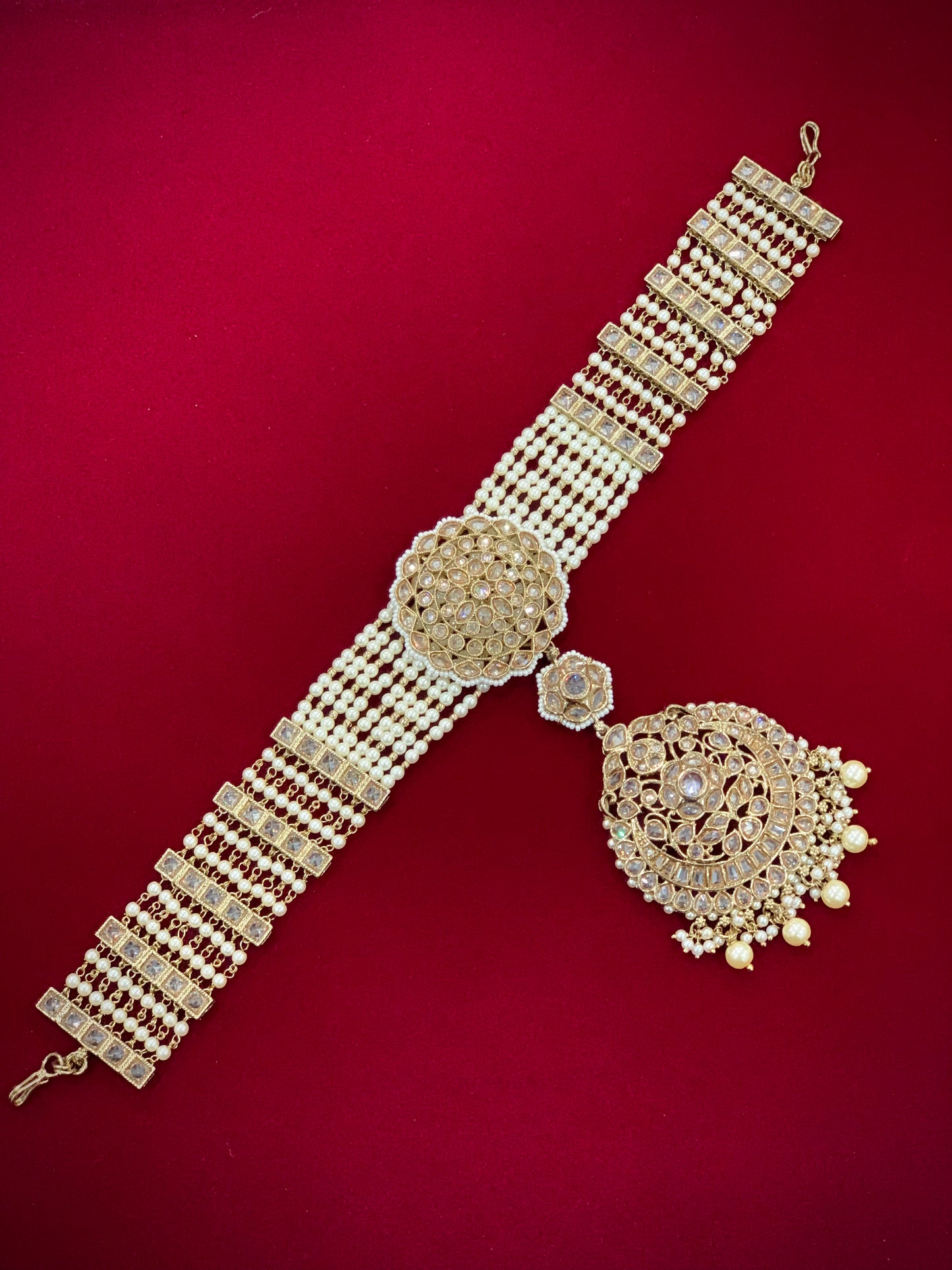 Alia bhatt inspired headpiece/ mathapatti/ sheespatti/ sheesfhool/ Tikka with band.