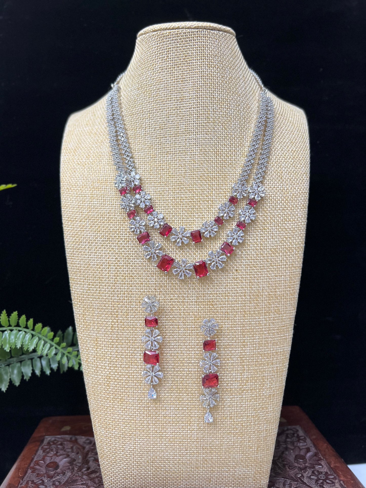 American diamond mala double layer