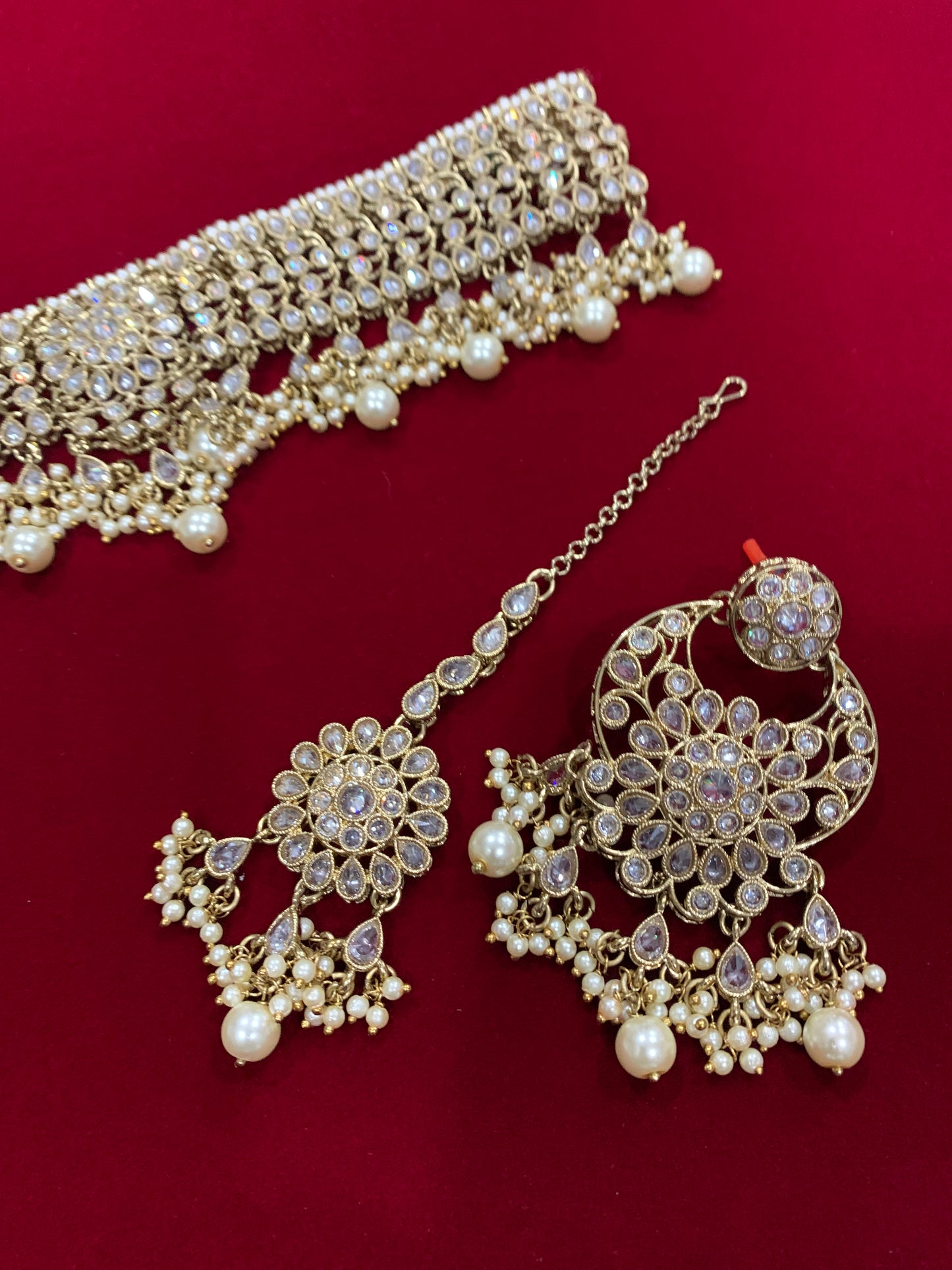 Reverse polki choker tuli