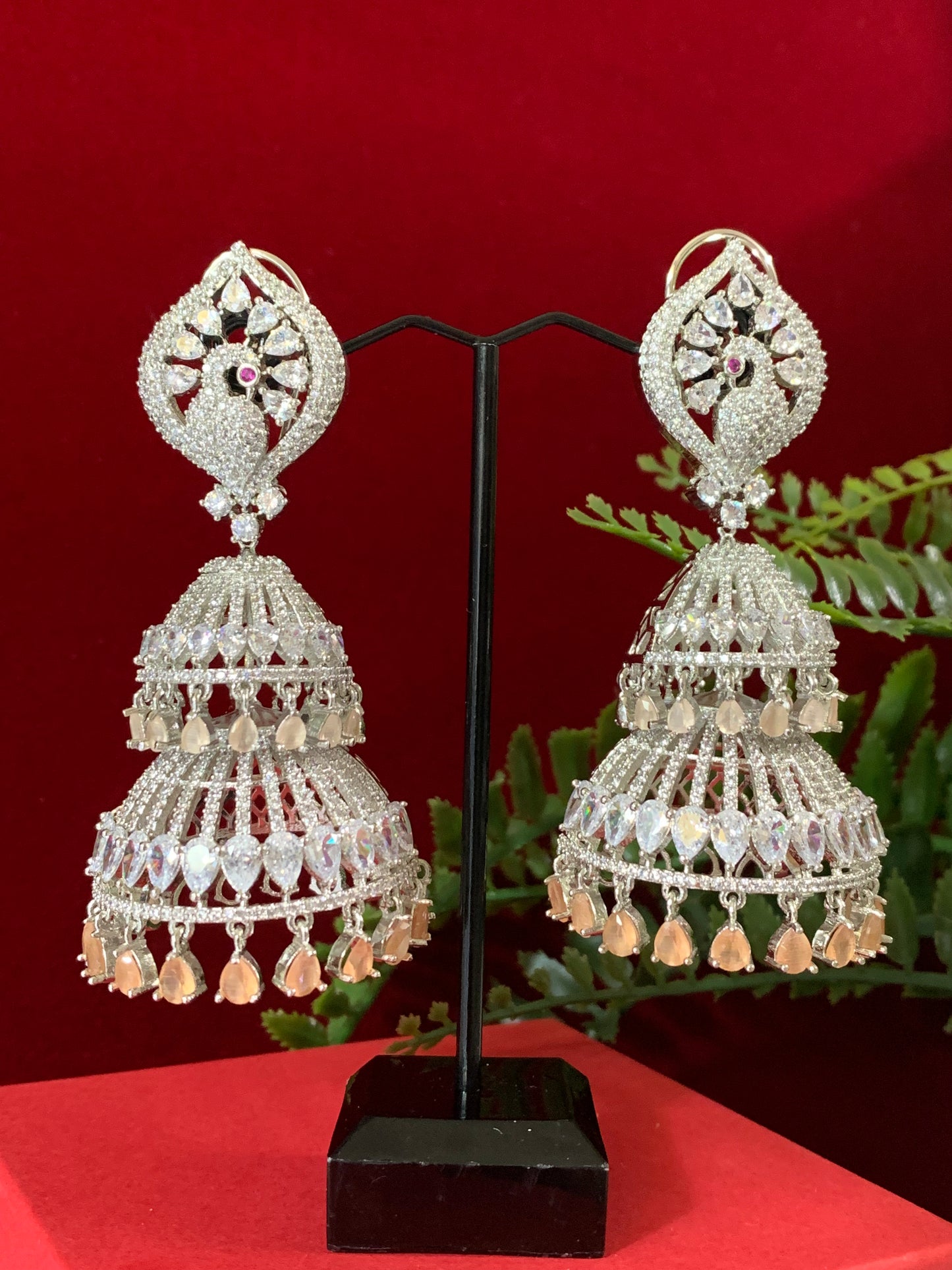 Diamond jhumki / Cz jhumka / glass jhumka/ American diamond