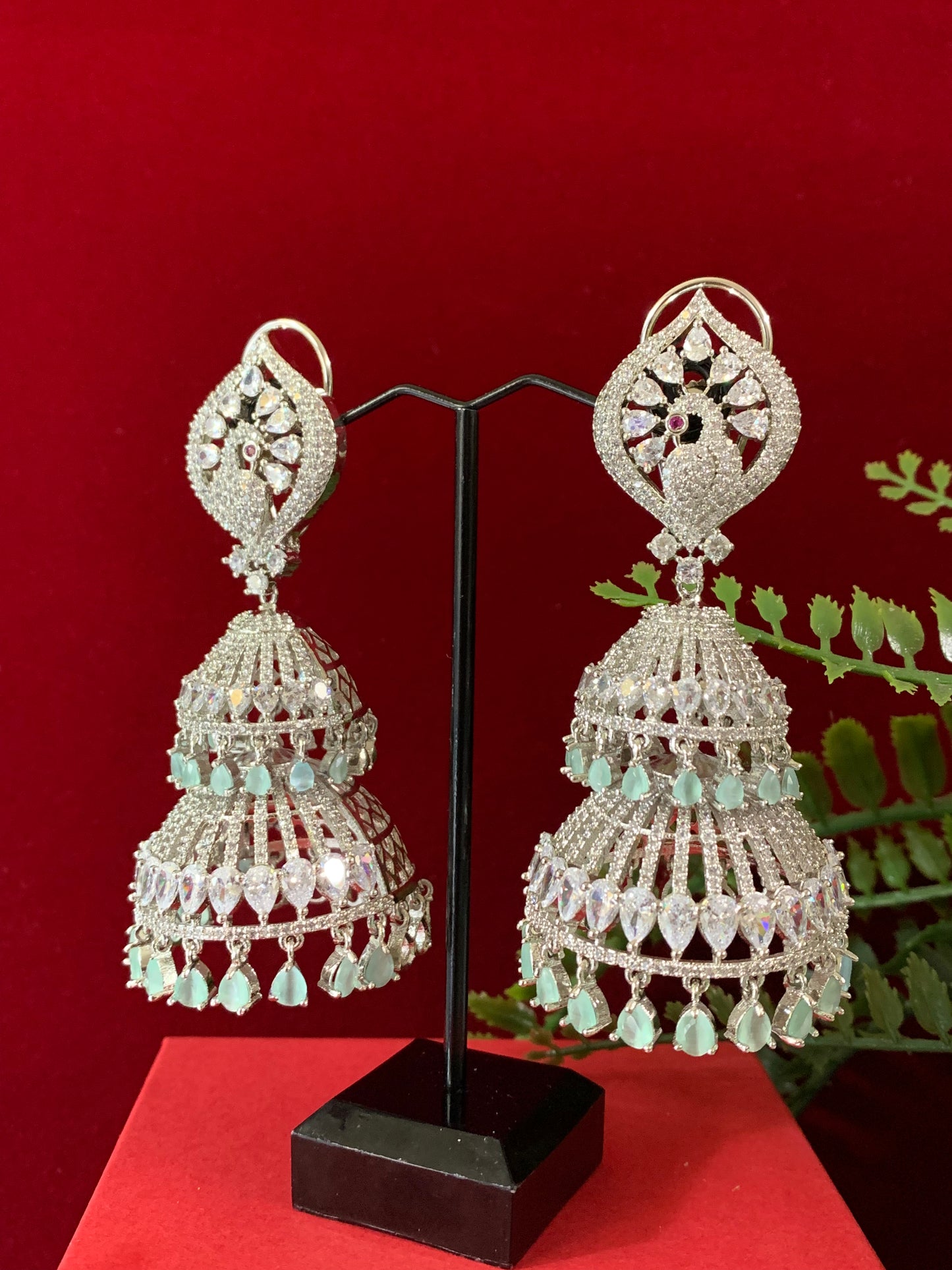 Diamond jhumki / Cz jhumka / glass jhumka/ American diamond