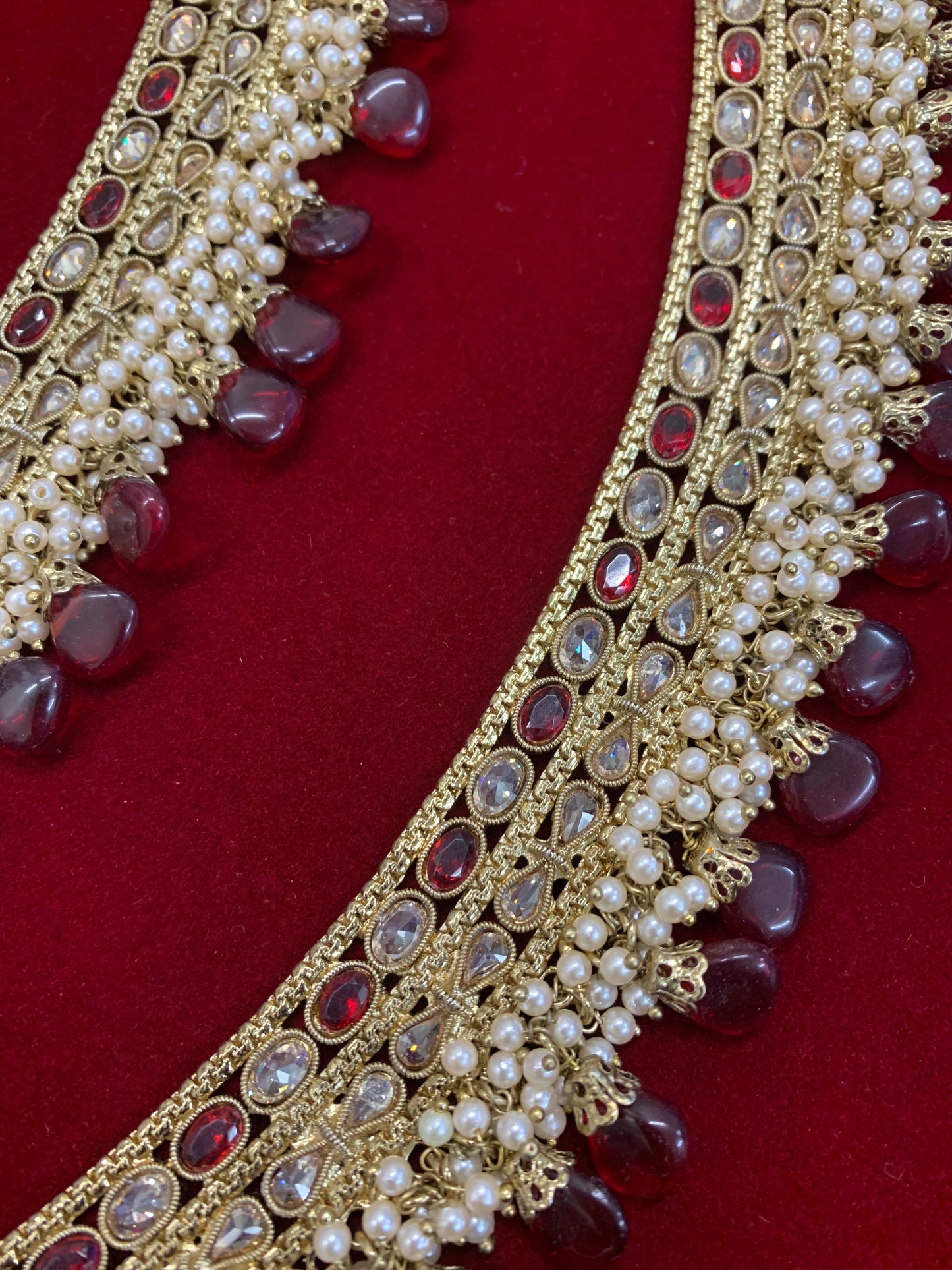 Maroon / burgundy Bridal Antique payal /anklet/ jhanjra