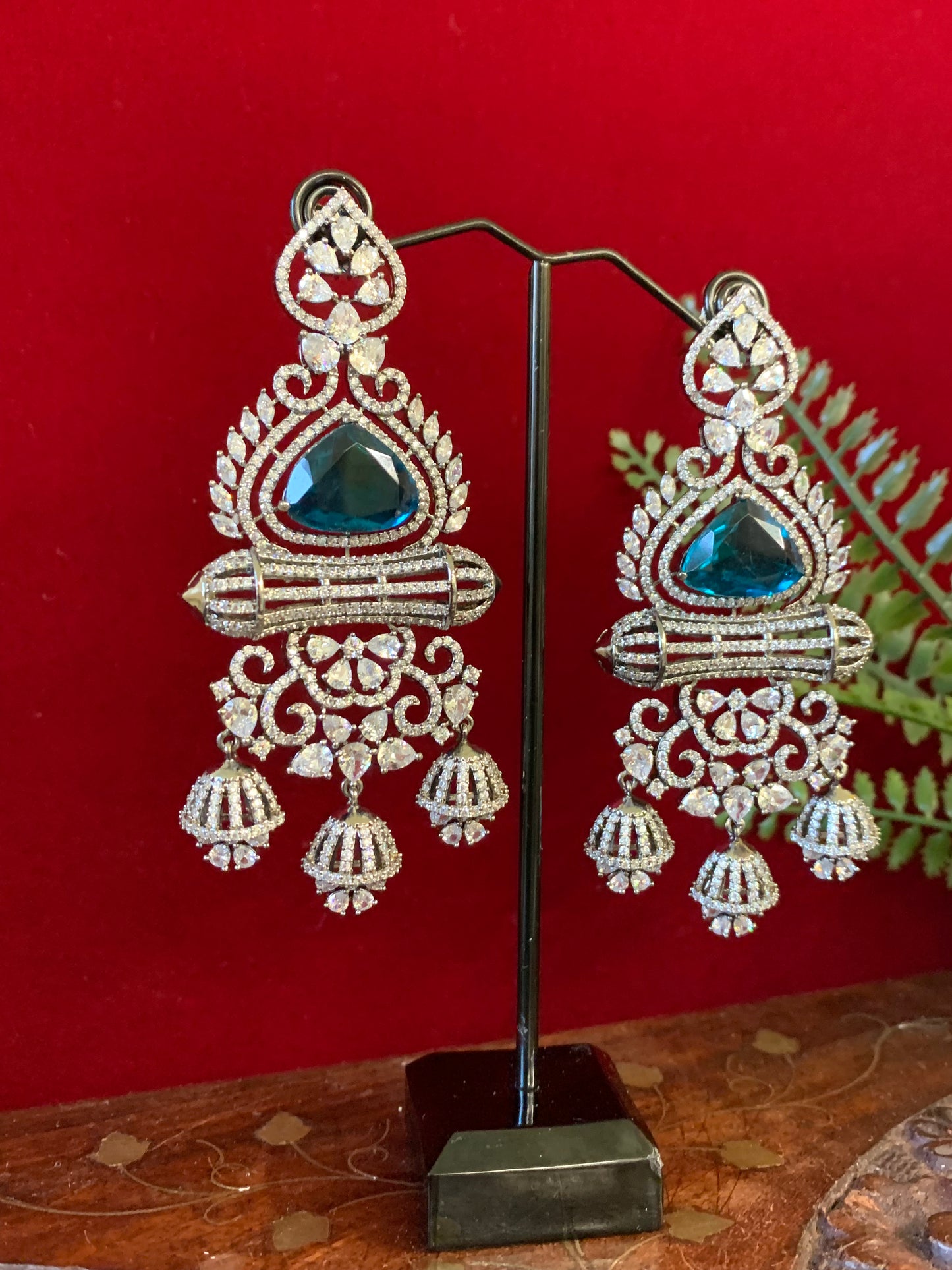 Jolene American diamond / AD /CZ earring doublet stone details