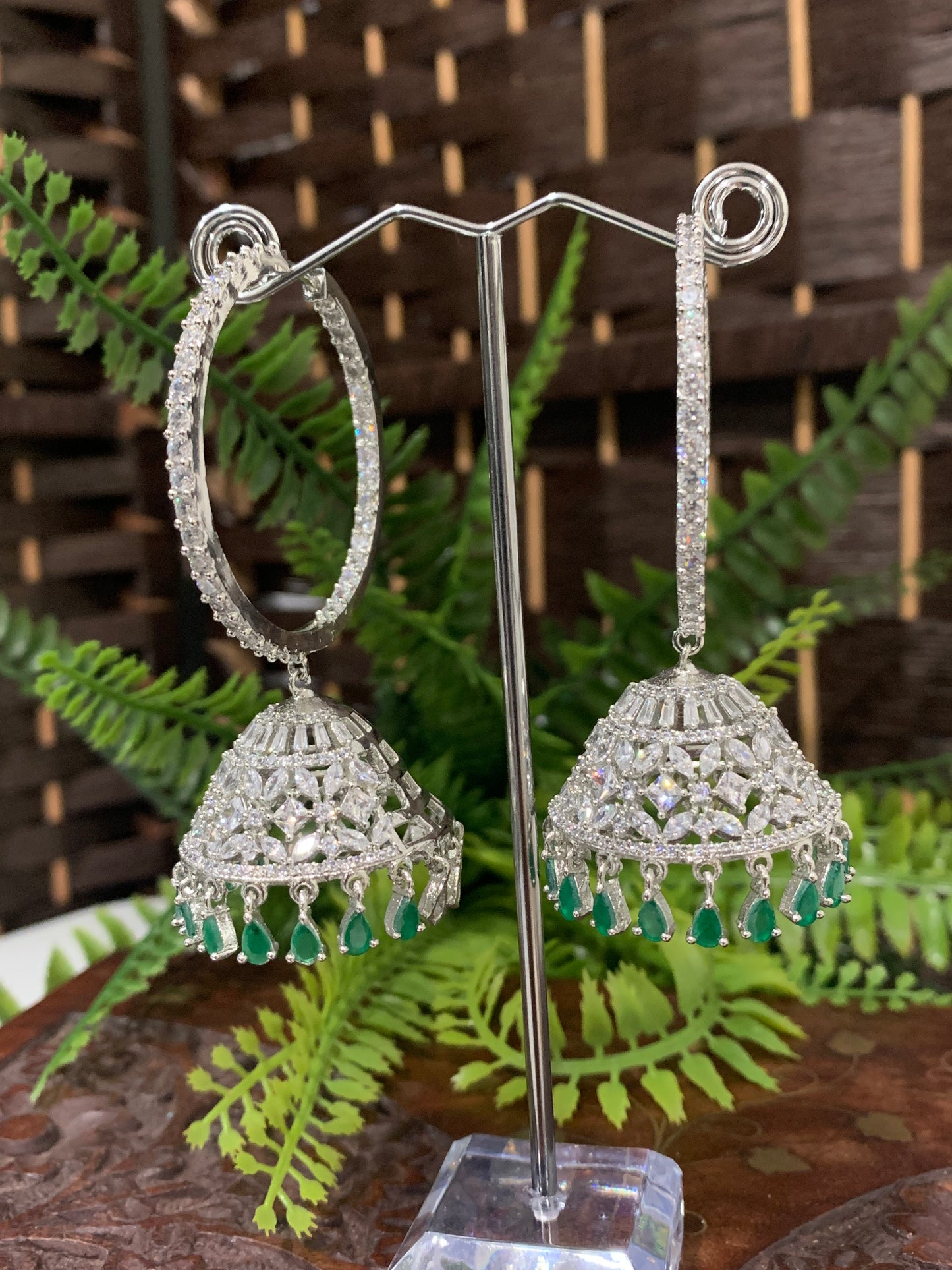 American diamond hoop style jhumki kamala