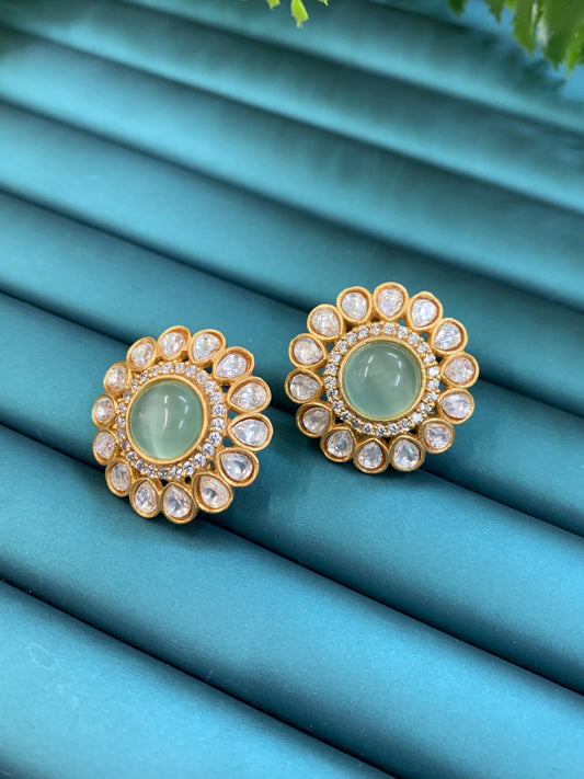 Holly kundan stud with AD lining