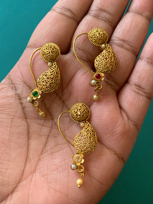 Matte gold maharasharian Nath/Nose