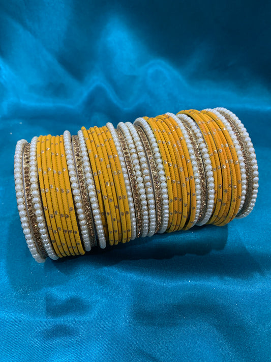 Mustard yellow bangle set Gulnaz