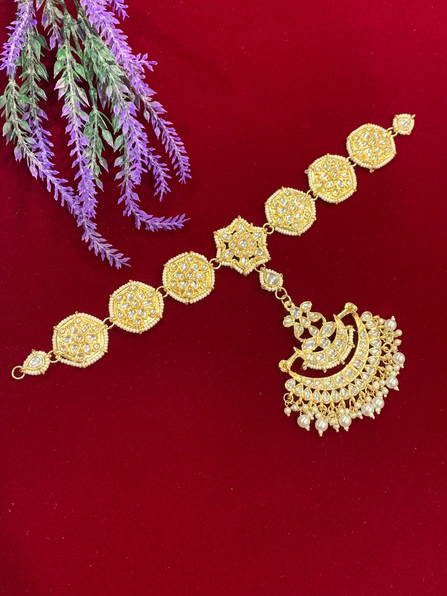 Kundan headpiece with Tikka