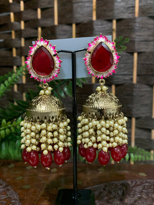 Meena jhumki with monalisa center