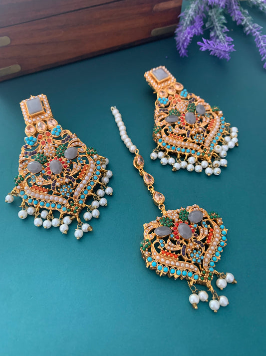 Ruth earring in multi grey