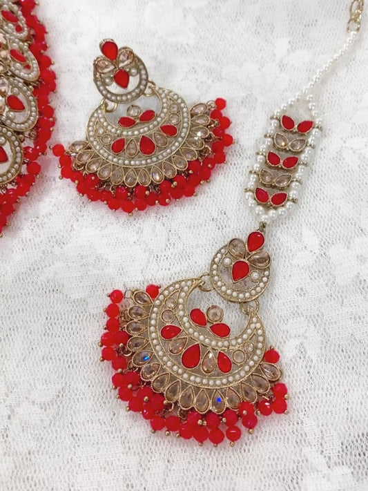 Azu polki necklace in red