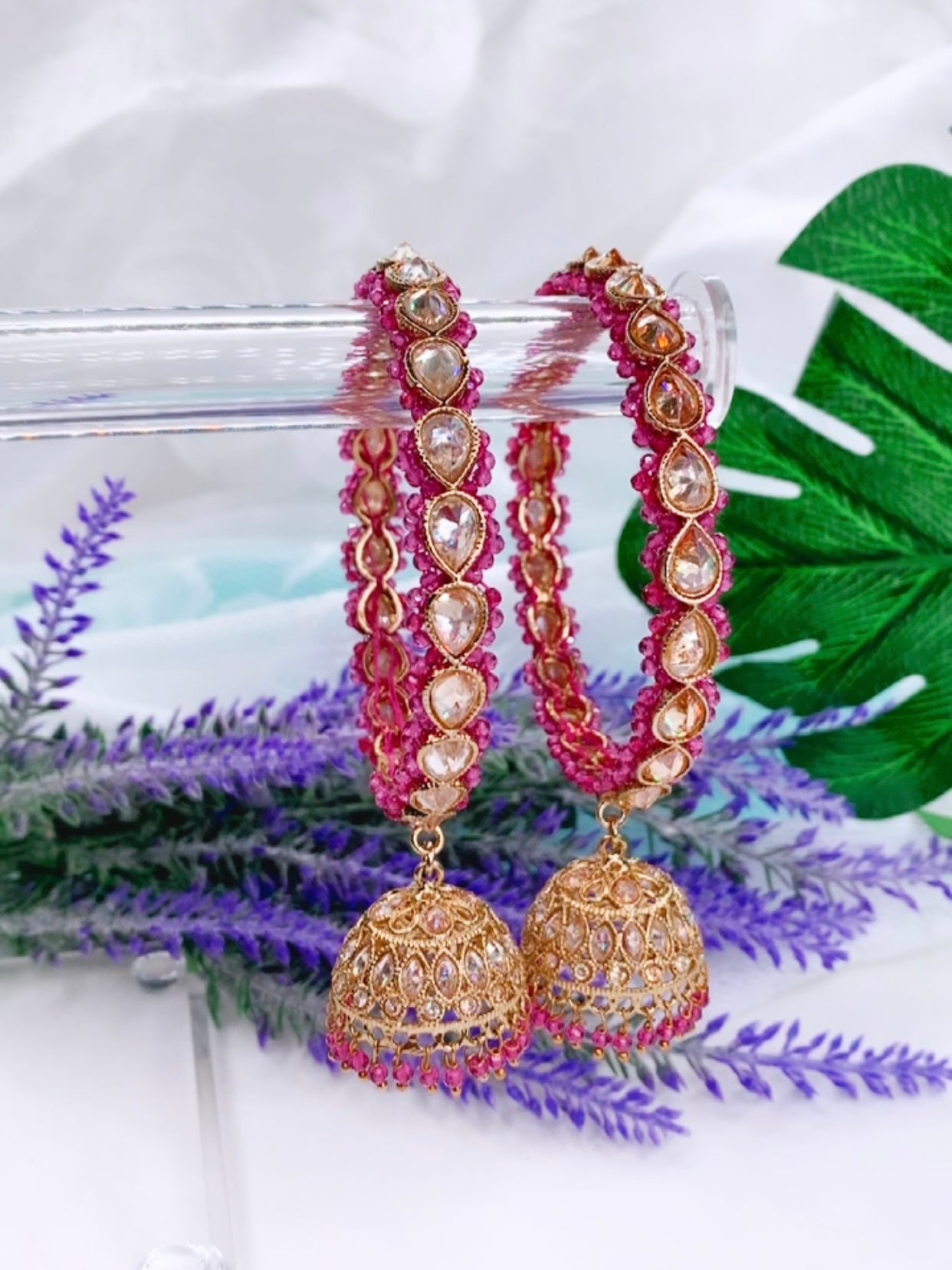 Avantika jhumki bangle in RUBY RED