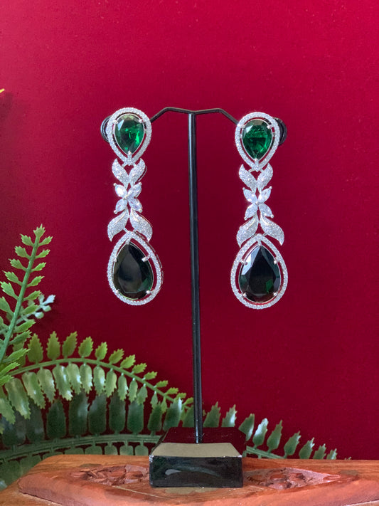 American diamond doublet stone earring