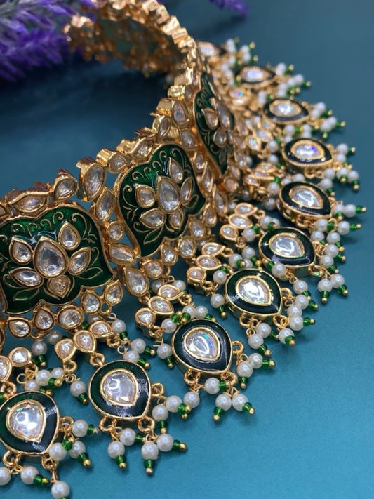 Katiya meena kundan choker necklace