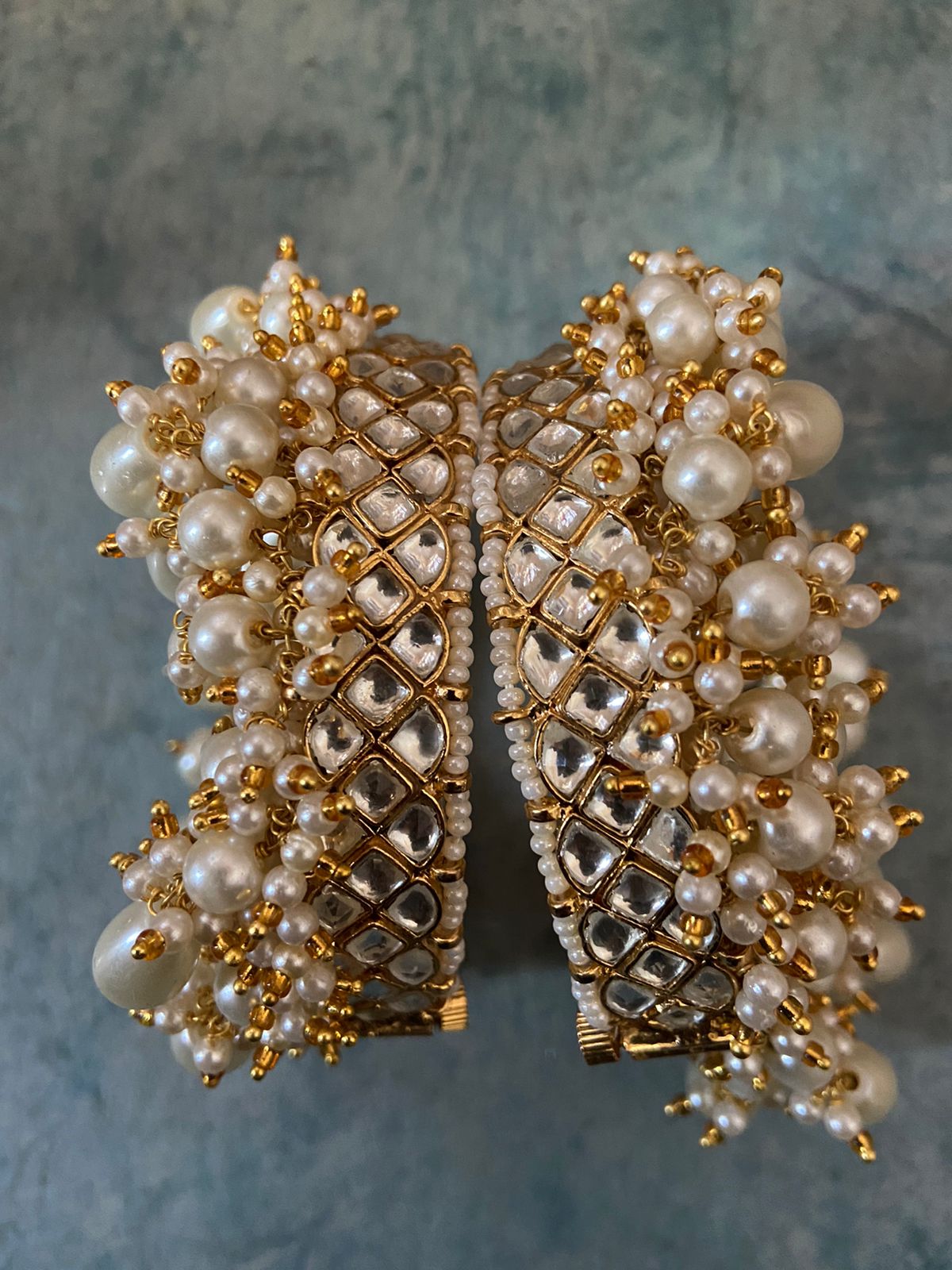 Pachi kundan bangle /bracelet gold drops JENNA
