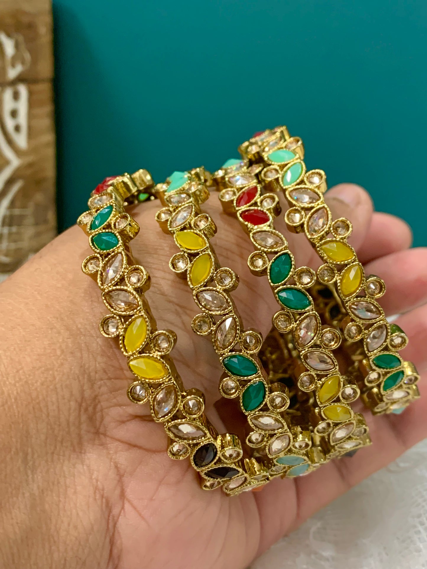 Multi polki bangle set Natalie