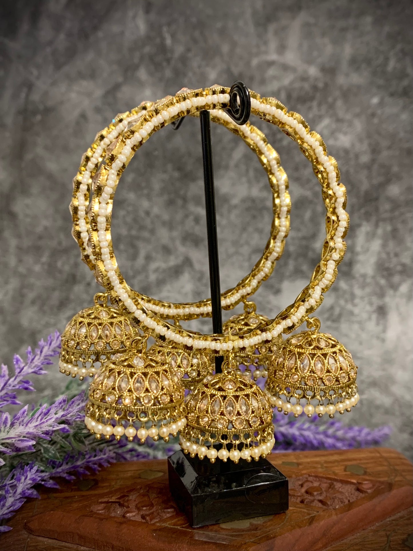 “Lora” triple jhumki bangle