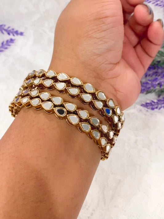 Mirror bangles in tear drop