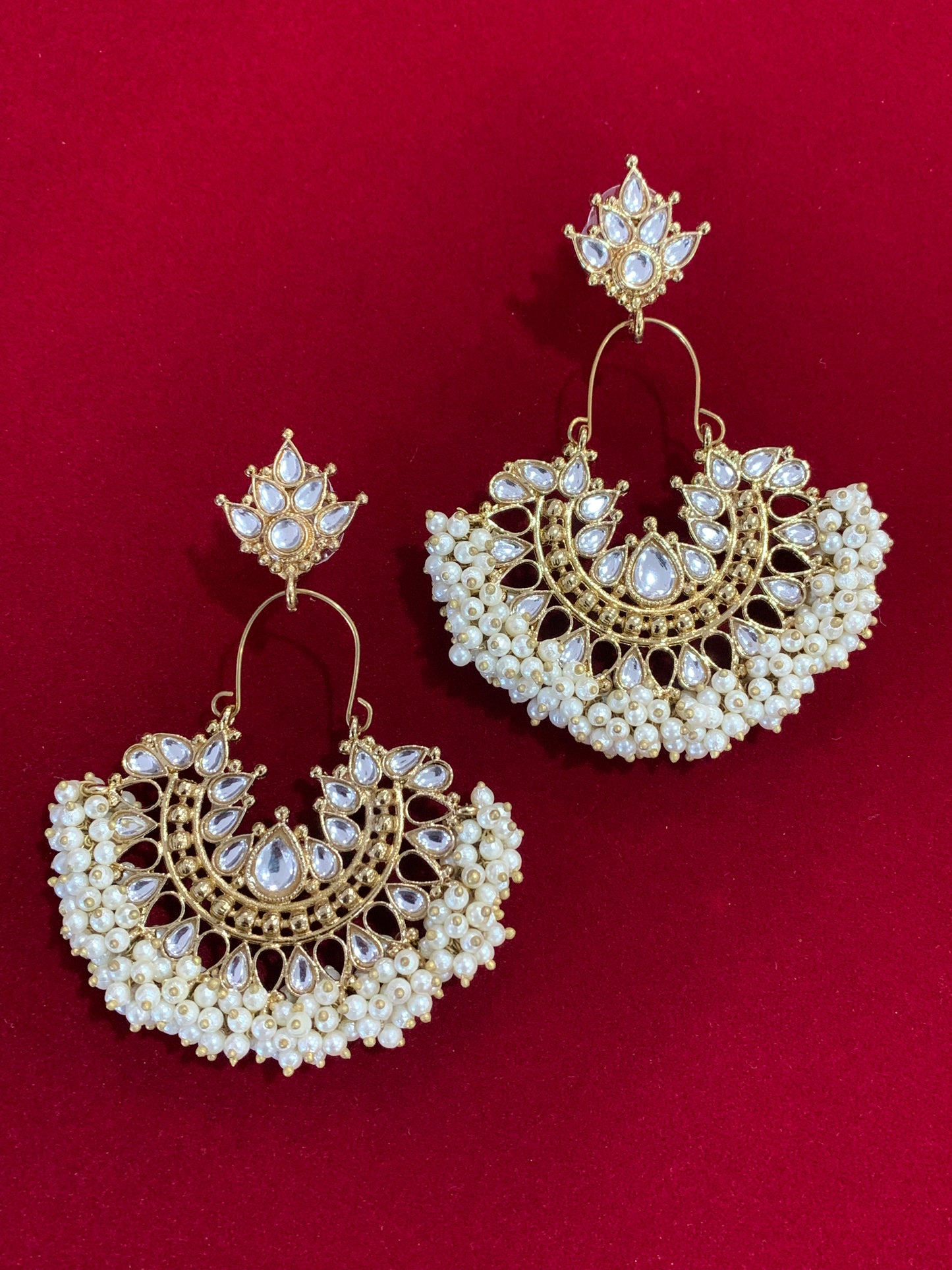 Kundan chandbali Blossom in gold antique
