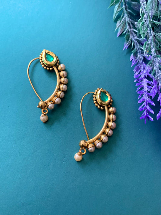 Matte gold maharasharian Nath/Nose ring