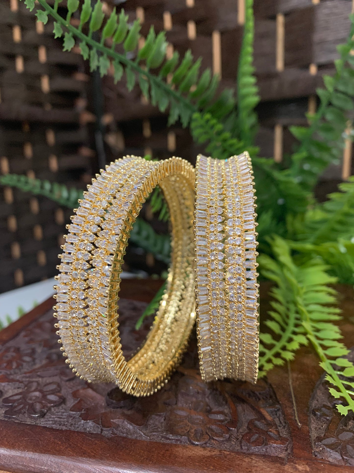 Gold AD American diamond bangle