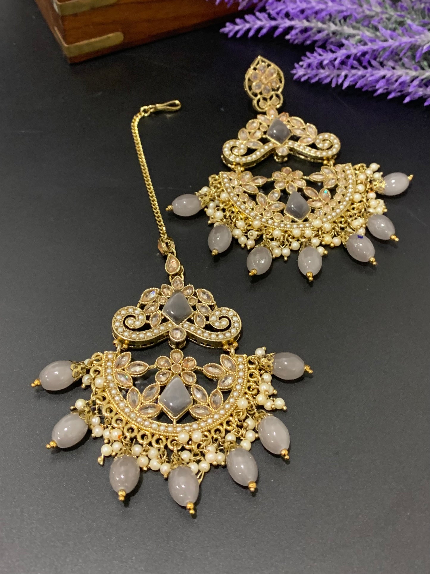 Polki oversize tikka set Ridhima