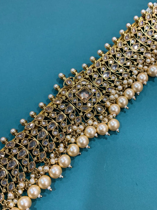 Farhana polki choker in antique