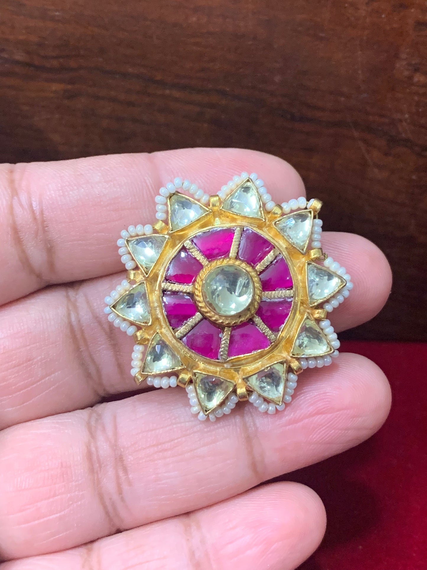 Pachi kundan Ring