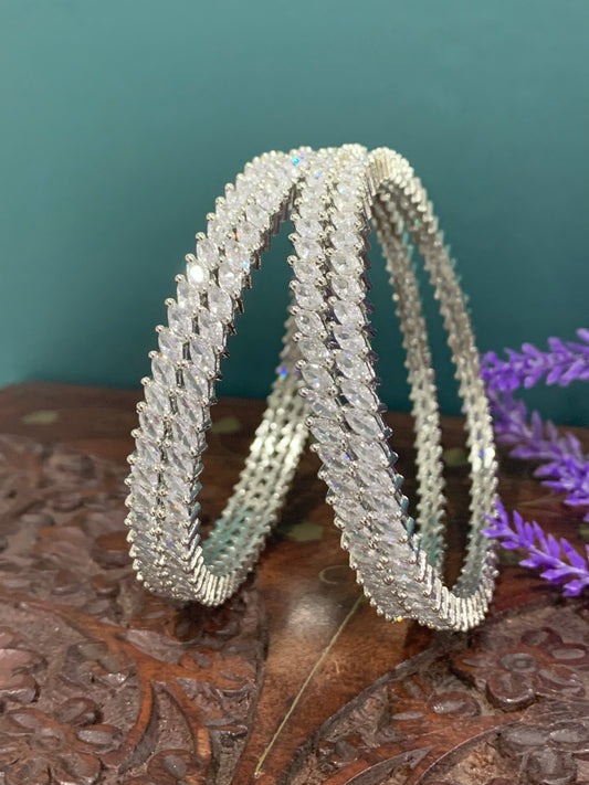 American diamond(AD) cubic zirconia bangles set of 4