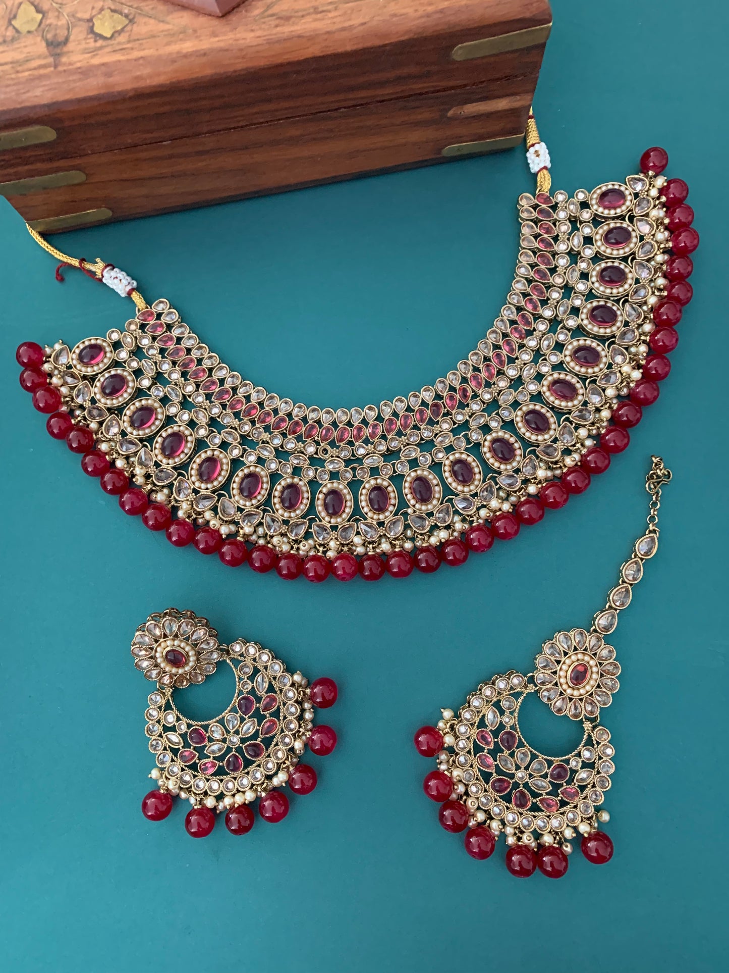 Semi bridal polki necklace joana