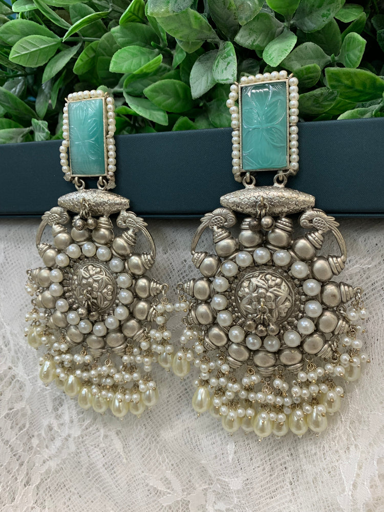 Silver replica oversize chandelier earring