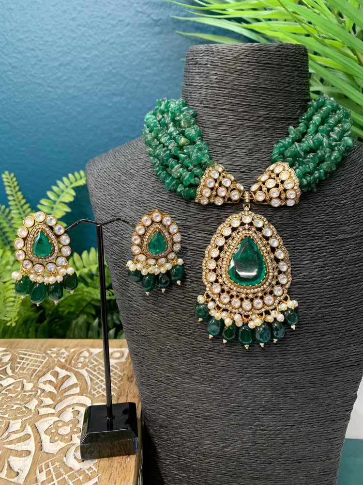 Sabyasachi Kolkata inspired moissanite kundan necklace choker  set Pam