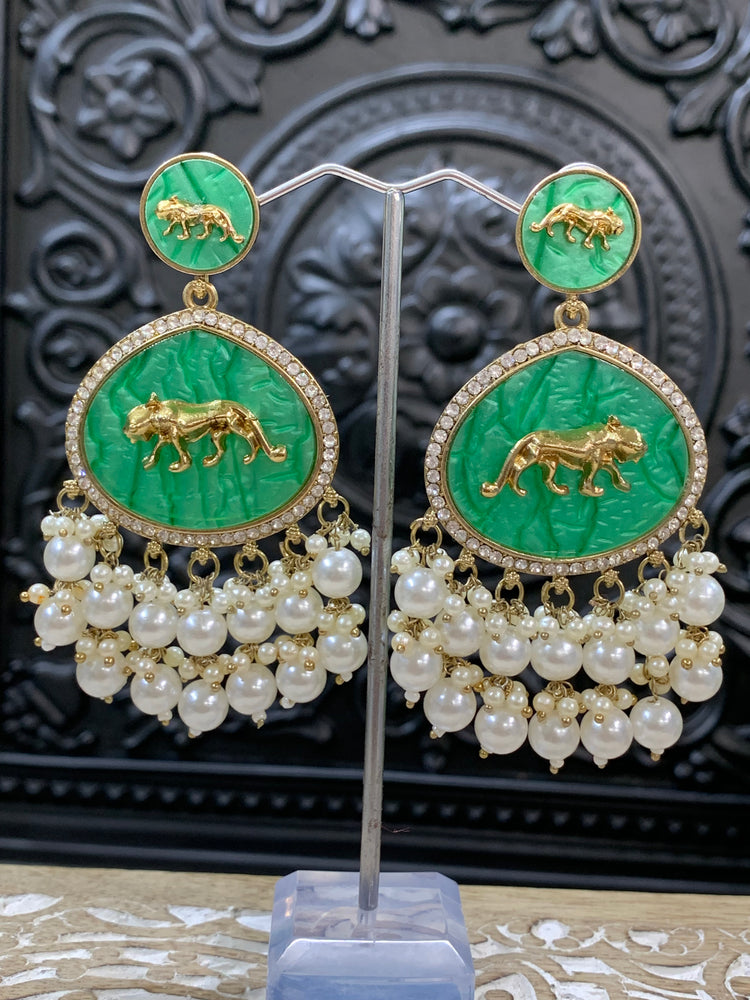 Sabyasachi inspired kundan earring tanna Apple green